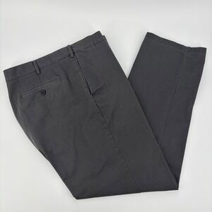 Lands End Mens 42 Traditional Fit Chino Pants Charcoal Gray Cotton Straight Leg